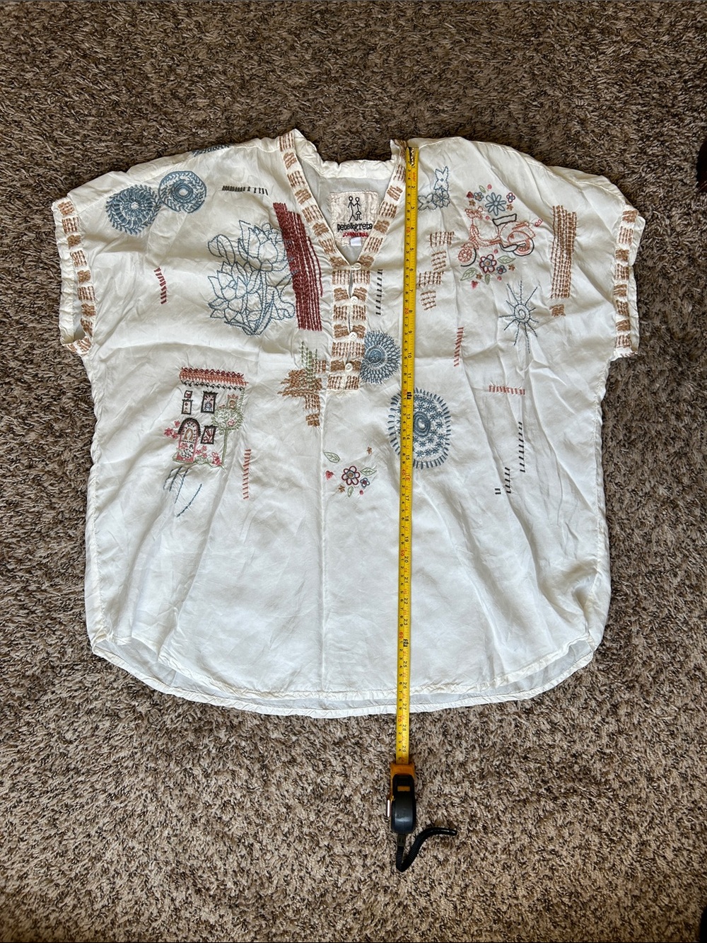 Johnny Was Pete & Greta Elettra Embroidered Boho Blouse Women’s Medium - Picture 8 of 8